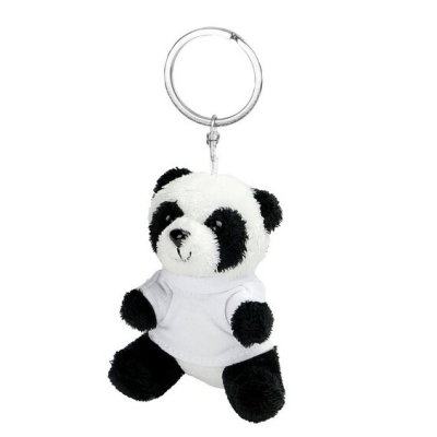 Key ring plushy panda with T-shirt for printing